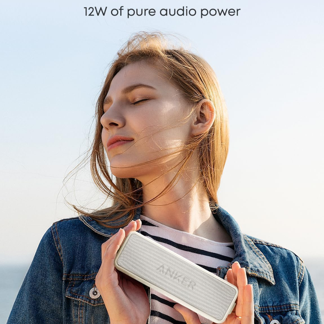 Anker Soundcore 2 Portable Bluetooth Speaker with 12W Stereo Sound, BassUp, IPX7 Waterproof, 24-Hour Playtime, Speaker for Home, Outdoors, Travel