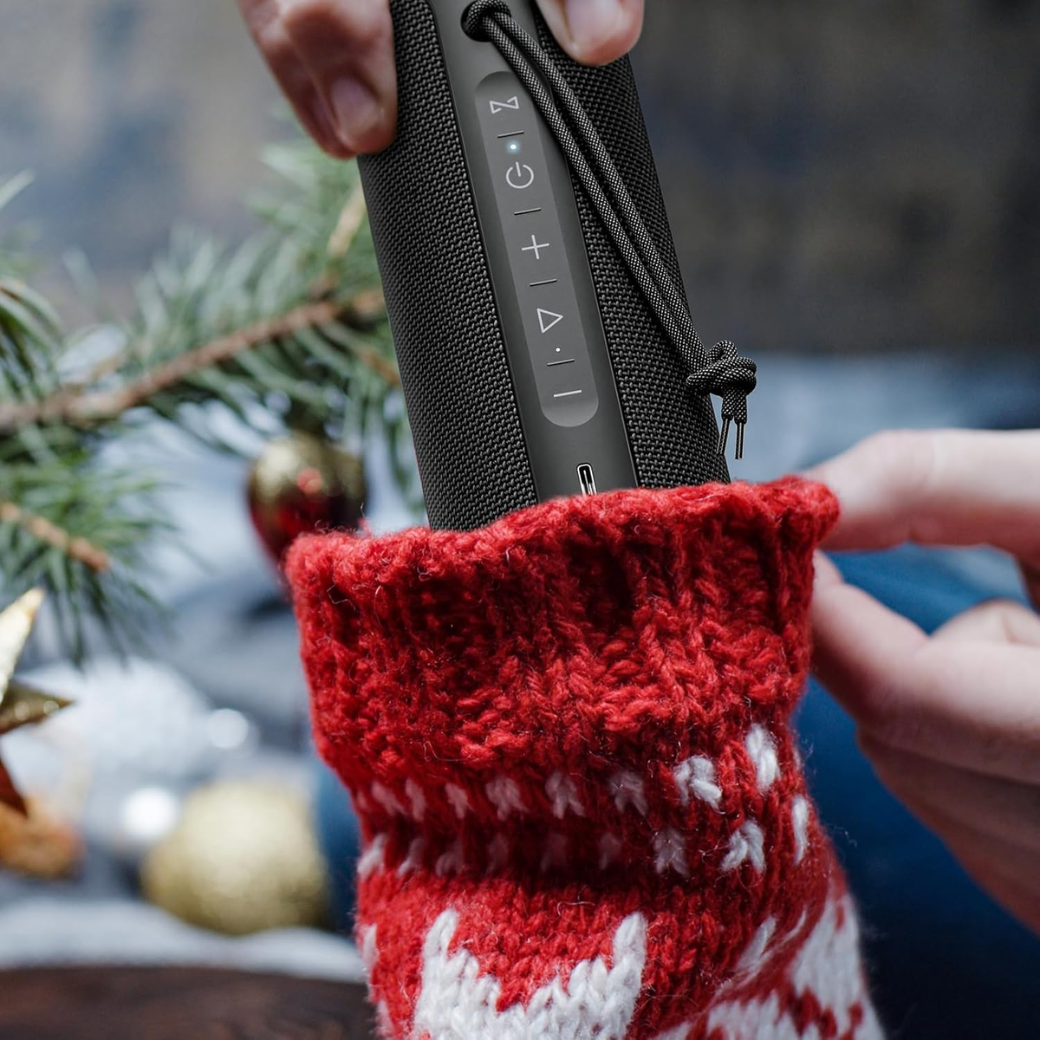 MIATONE Boompro Bluetooth Speakers 36W Portable Speaker with Stereo Sound Bass, Bluetooth 5.3 Wireless IPX7 Waterproof Speaker with USB Type C Charging Port for Him (Black)