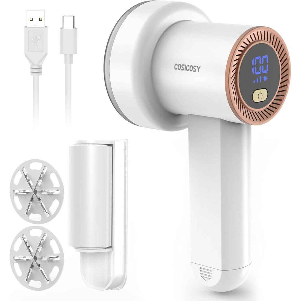 2-in-1 Fabric Shaver & Lint Remover – LED Display Debobbler for Clothes